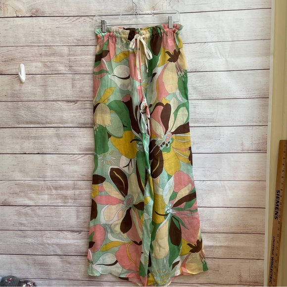 NEW WITH TAGS ZARA RAMIE FLORAL‎ WIDE LEG PANTS - Picture 3 of 8
